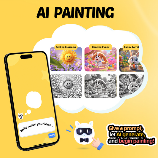 AI Drawing Projector for Kids Ages 3+, Educational Tracing | Storytelling Toy, STEM Gift with App Updates, Creative Birthday & Christmas Gift for Girls & Boys, Llama Design (Yellow)